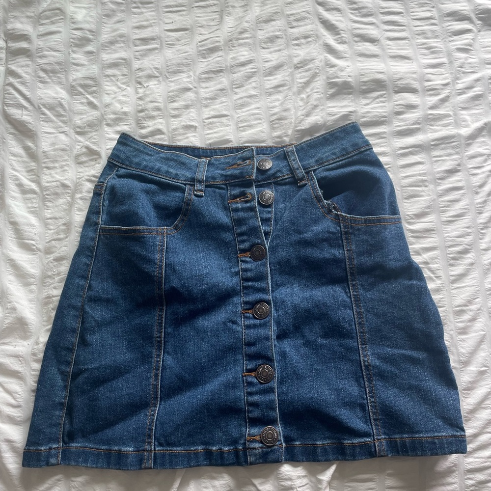 Jean Skirt, High Rise